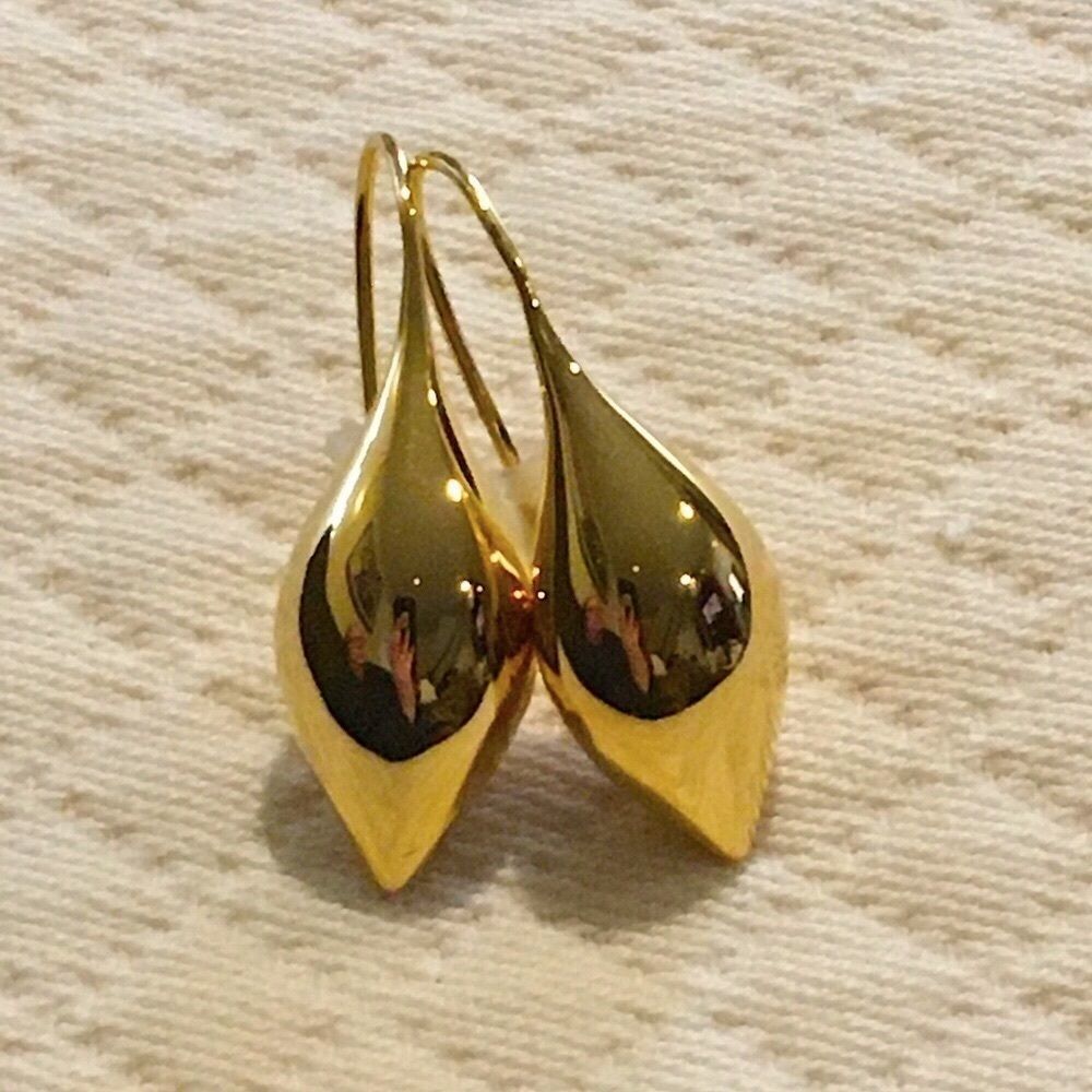 MICHAEL DAWKINS Sterling Silver Silver Gold Plated Vermeil Teardrop Earrings